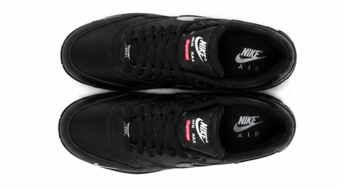 Nike x Supreme Air Max 1 '87 SP Black White Men's size 10